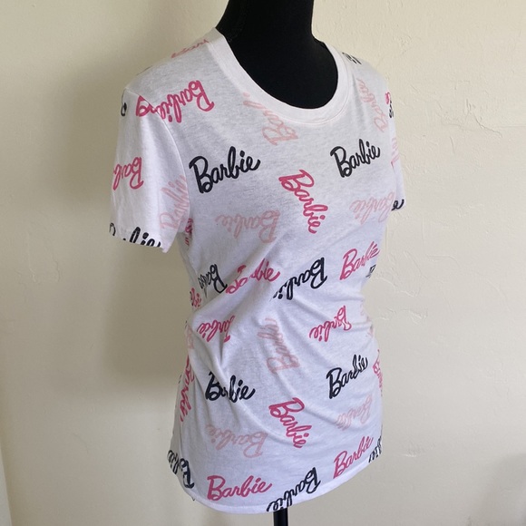 Rue 21 White Super Cute Barbie In Cursive Shirt - Picture 5 of 15